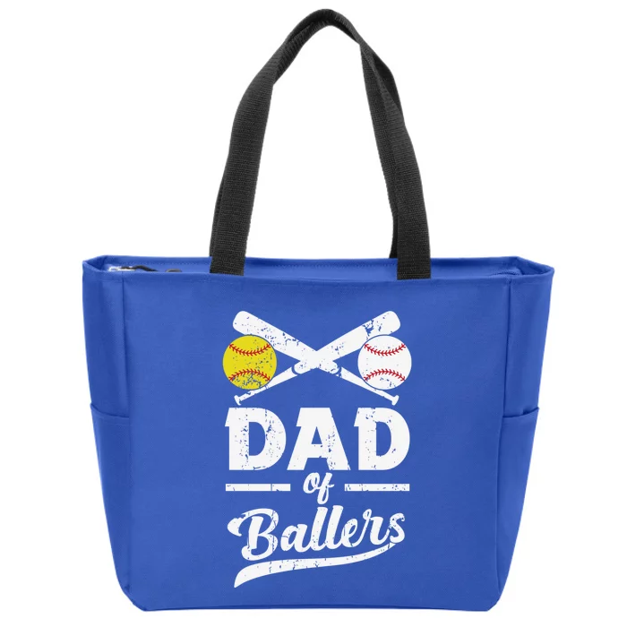 Father's Day Dad Of Ballers Baseball Gift Zip Tote Bag