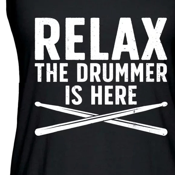 Funny Drummer Design For Drum Player Music Lover Ladies Essential Flowy Tank