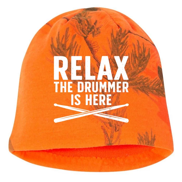 Funny Drummer Design For Drum Player Music Lover Kati - Camo Knit Beanie