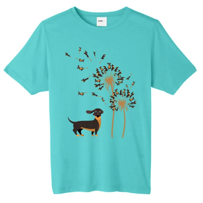 Funny Dachshund Dandelion Flower Cute Dog Lover Gift ChromaSoft Performance T-Shirt