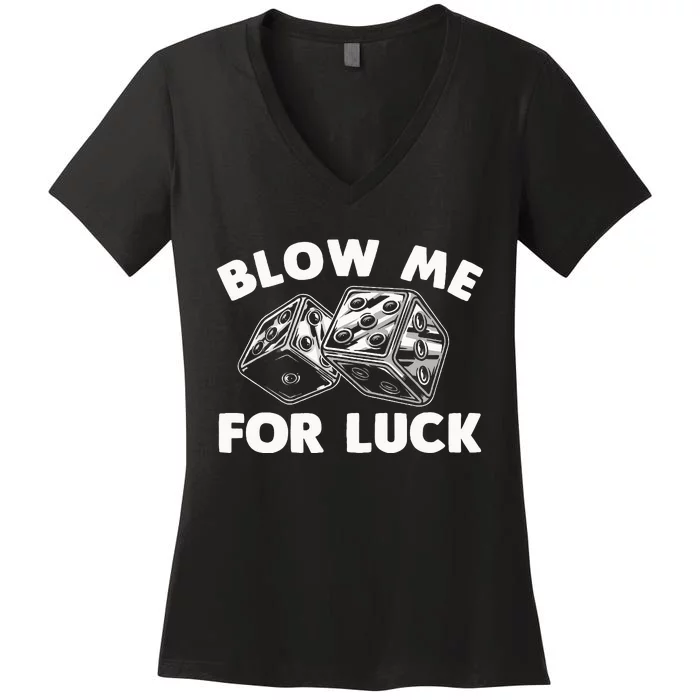 Funny Dice Design Gambling Dice Casino Lovers Women's V-Neck T-Shirt