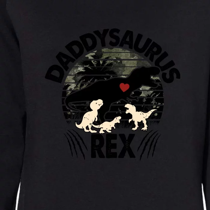 Father's Day Daddysaurus Rex Funny Dinosaur Gift For Father Womens California Wash Sweatshirt