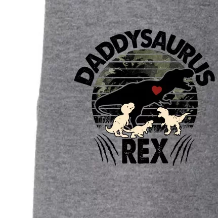 Father's Day Daddysaurus Rex Funny Dinosaur Gift For Father Doggie 3-End Fleece Hoodie