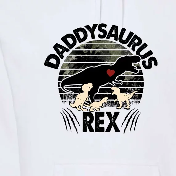 Father's Day Daddysaurus Rex Funny Dinosaur Gift For Father Premium Hoodie