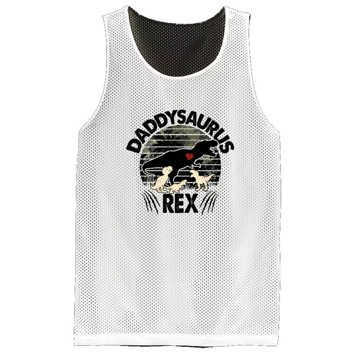 Father's Day Daddysaurus Rex Funny Dinosaur Gift For Father Mesh Reversible Basketball Jersey Tank