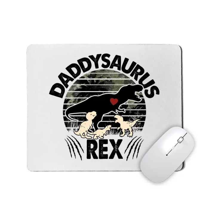 Father's Day Daddysaurus Rex Funny Dinosaur Gift For Father Mousepad