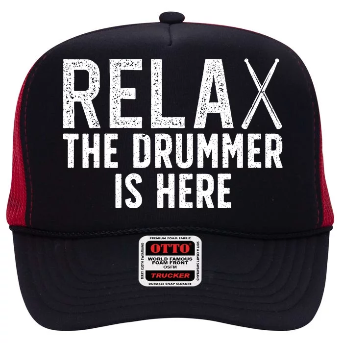 Funny Drummer Design For Drum Player Music Lover High Crown Mesh Trucker Hat