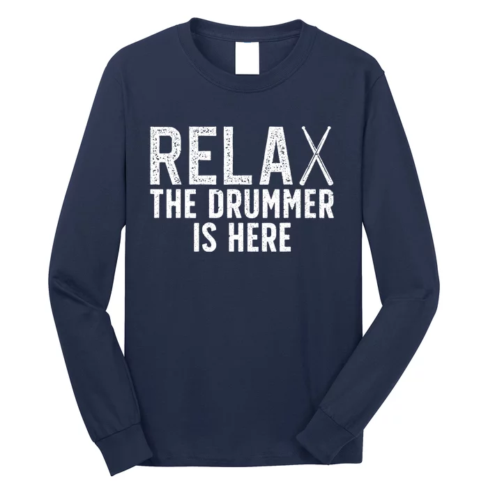 Funny Drummer Design For Drum Player Music Lover Long Sleeve Shirt