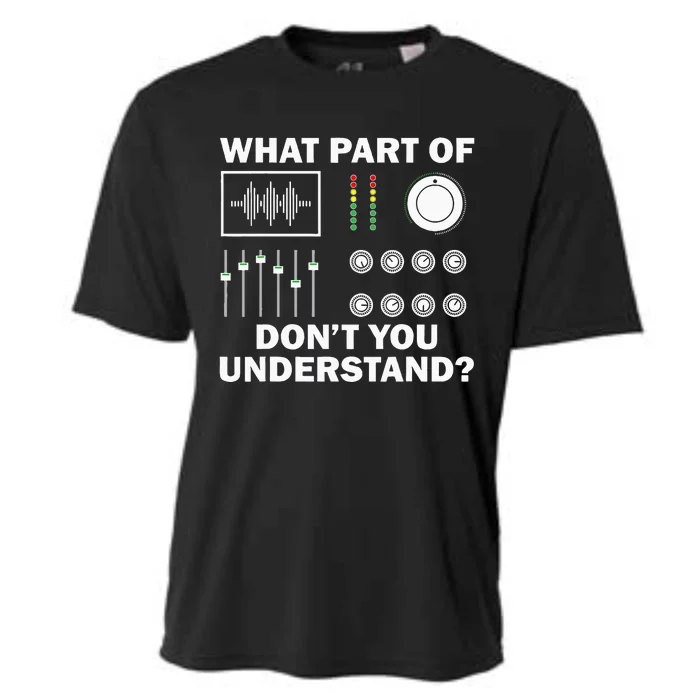 Funny Dj Design Sound Engineer Disc Jockey Cooling Performance Crew T-Shirt