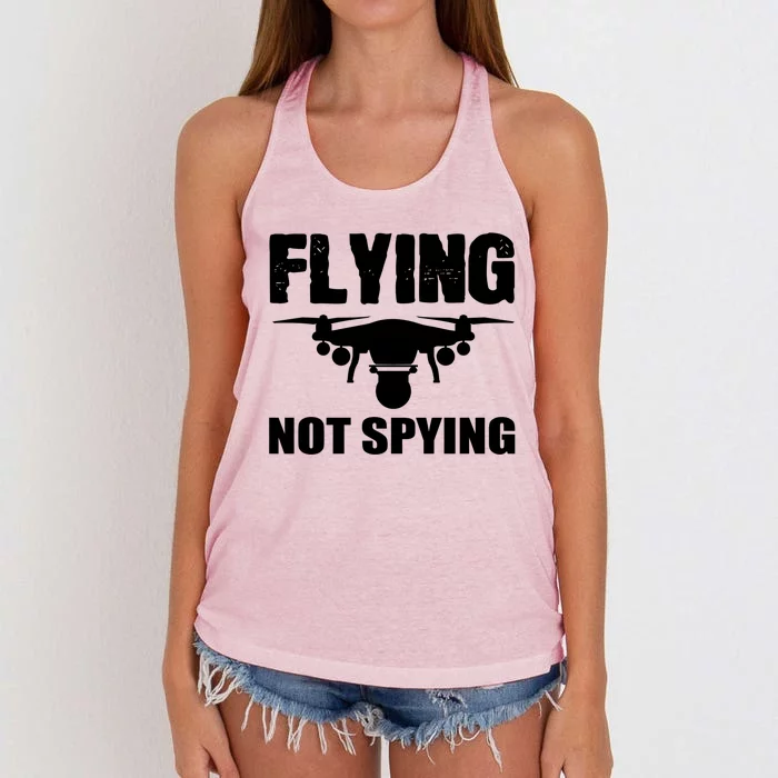 Flying Drone Drone Pilot Funny Gift Women's Knotted Racerback Tank