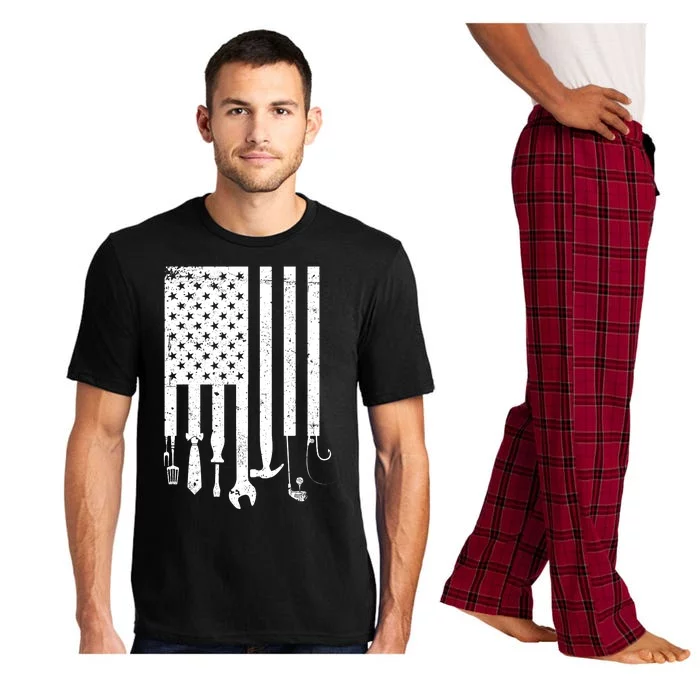 Father's Day Dad Tools USA American Flag Pajama Set