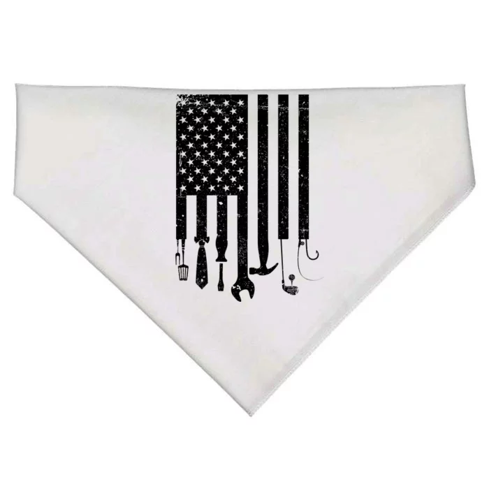 Father's Day Dad Tools USA American Flag USA-Made Doggie Bandana