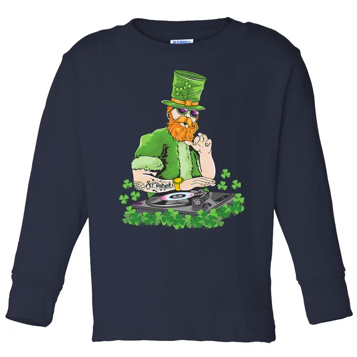 Funny Design DJ Party Saint Patrick's Day Toddler Long Sleeve Shirt