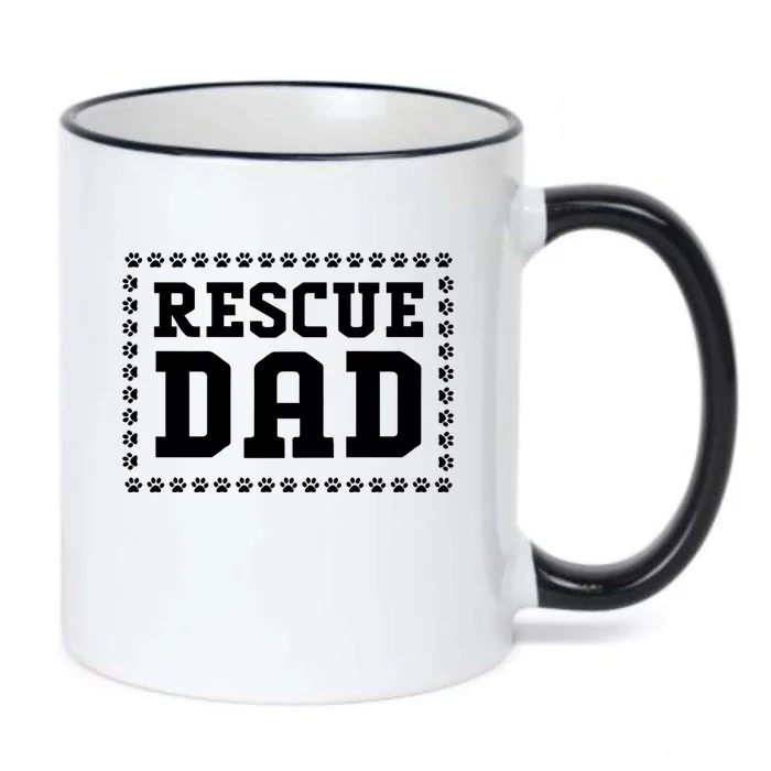 Fathers Day Dog Lover Rescue Dog Dad Funny Gift Black Color Changing Mug