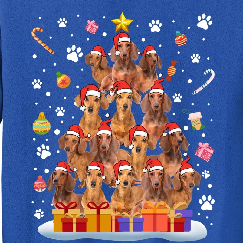 Funny Dachshund Dog Ugly Sweater Christmas Tree Xmas Cool Gift Tall Sweatshirt