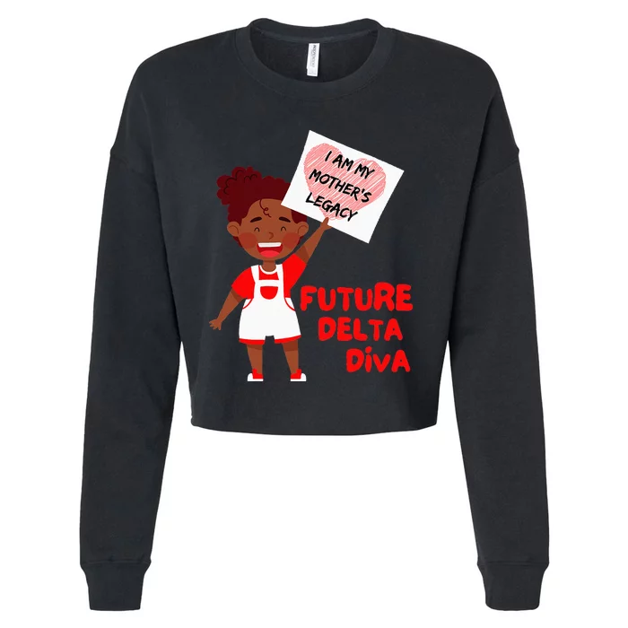 Future Delta Diva Black Sorority 1913 Cropped Pullover Crew