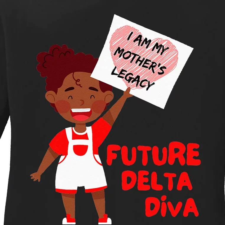 Future Delta Diva Black Sorority 1913 Ladies Long Sleeve Shirt