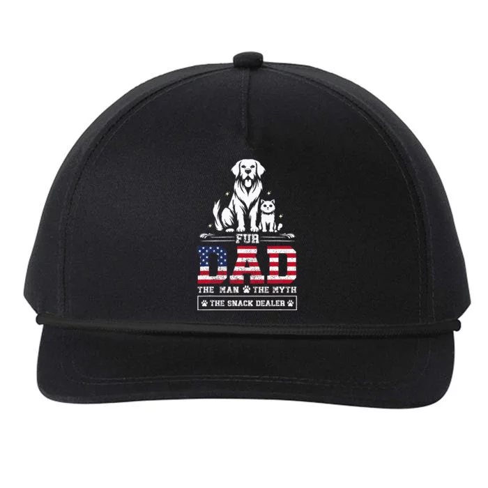 Fur Dad Dog Cat Dog Fathers Day Snapback Five-Panel Rope Hat