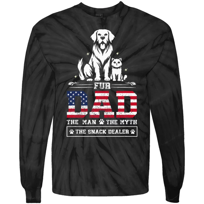 Fur Dad Dog Cat Dog Fathers Day Tie-Dye Long Sleeve Shirt