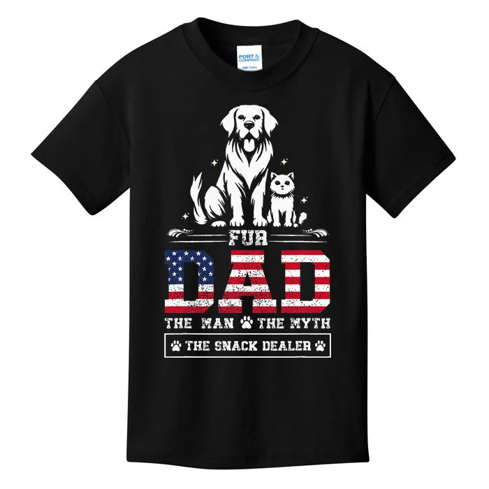 Fur Dad Dog Cat Dog Fathers Day Kids T-Shirt