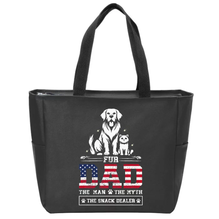 Fur Dad Dog Cat Dog Fathers Day Zip Tote Bag