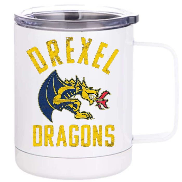 Funny Drexel Dragons Large Front & Back 12oz Stainless Steel Tumbler Cup