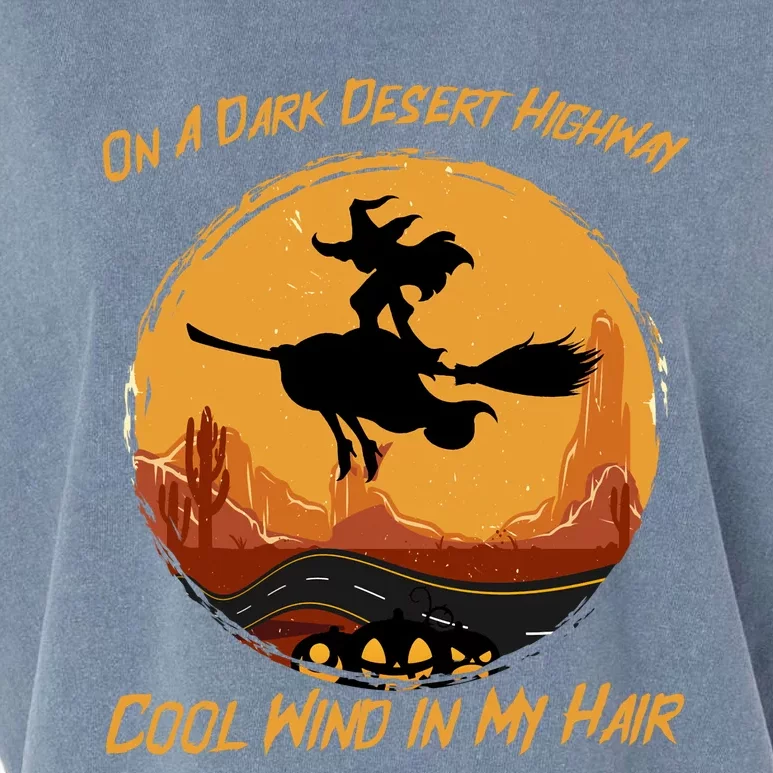 Funny Dark Desert Highway Witch Cool Wind In My Hair Funny Garment-Dyed Women's Muscle Tee