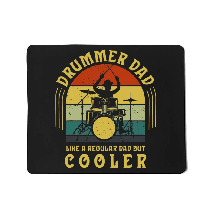 Funny Drummer Dad Art For Drumming Daddy Drum Players Mousepad