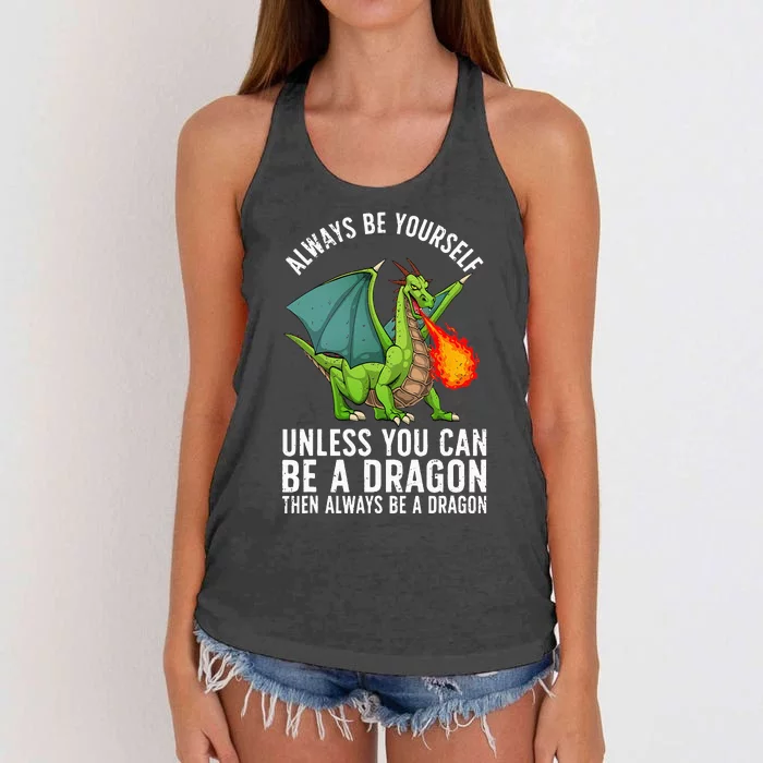 Funny Dragon Design For  Fantasy Dragon Lover Women's Knotted Racerback Tank