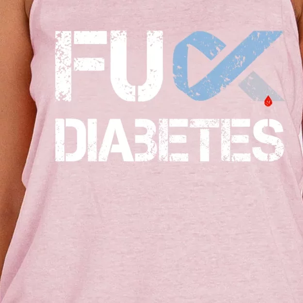 Fuck Diabetes Diabetes Support And Awareness Gift Women's Knotted Racerback Tank