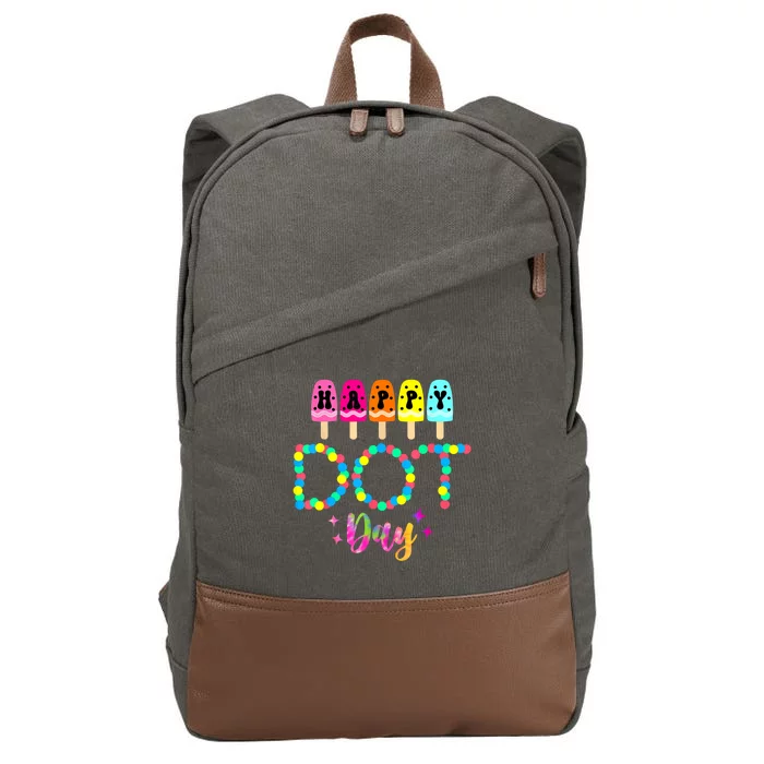 Funny Dot Day 2024 Colorful Polka Dot Day Gift Cotton Canvas Backpack