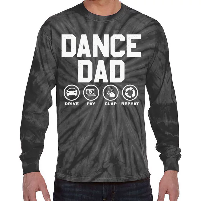 Funny Dance Dad Proud Dancer Dancing Father Tie-Dye Long Sleeve Shirt