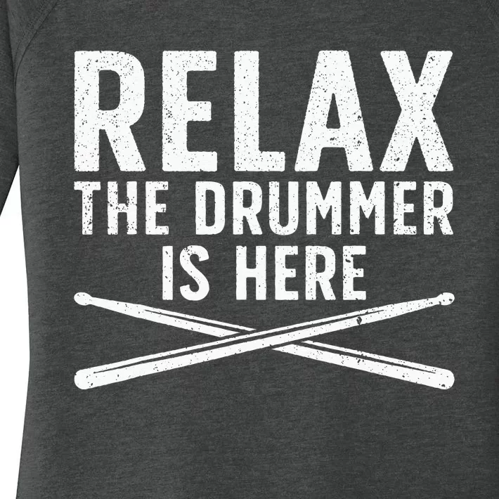 Funny Drummer Design For Men Women Drum Player Music Lover Women's Perfect Tri Tunic Long Sleeve Shirt