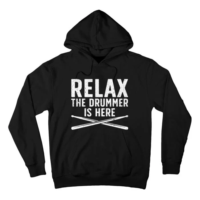 Funny Drummer Design For Men Women Drum Player Music Lover Tall Hoodie