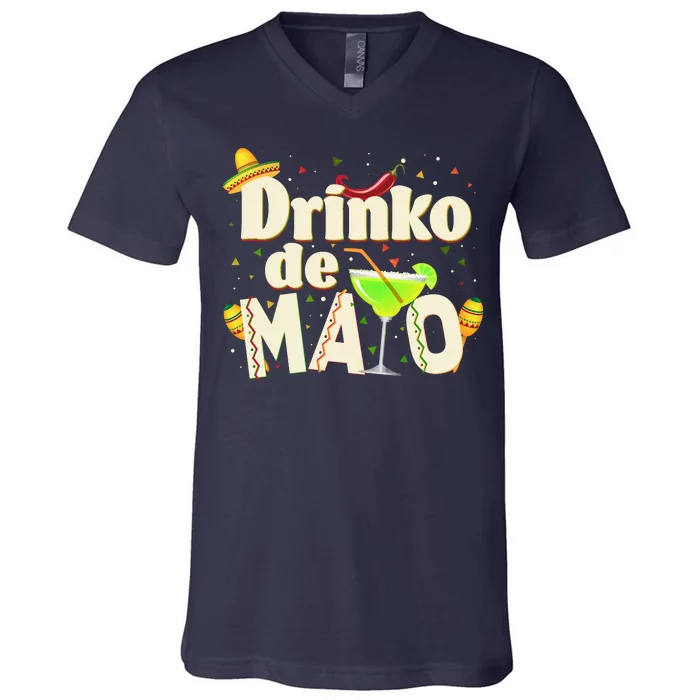 Funny Drinko De Mayo Cinco De Mayo V-Neck T-Shirt