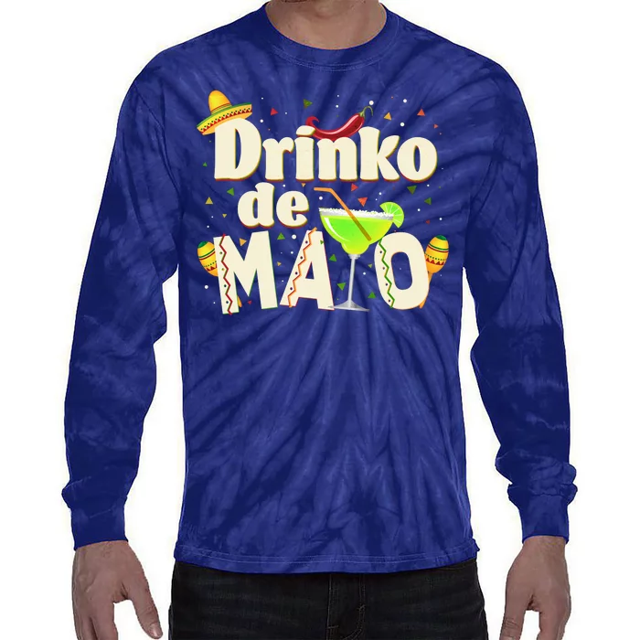 Funny Drinko De Mayo Cinco De Mayo Tie-Dye Long Sleeve Shirt