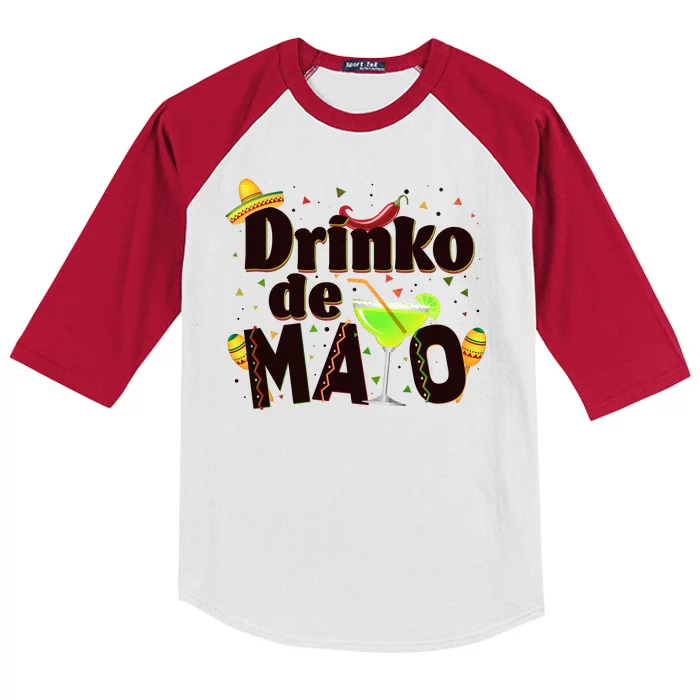 Funny Drinko De Mayo Cinco De Mayo Kids Colorblock Raglan Jersey