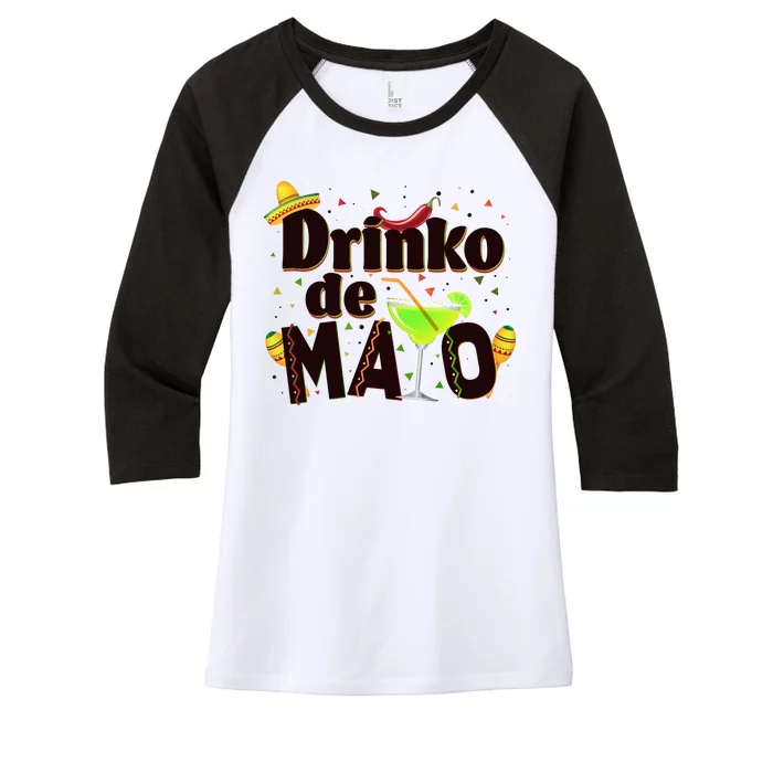 Funny Drinko De Mayo Cinco De Mayo Women's Tri-Blend 3/4-Sleeve Raglan Shirt