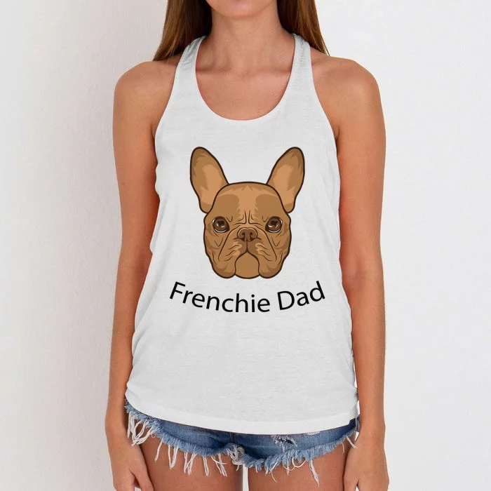 Frenchie Dad Design Women's Knotted Racerback Tank