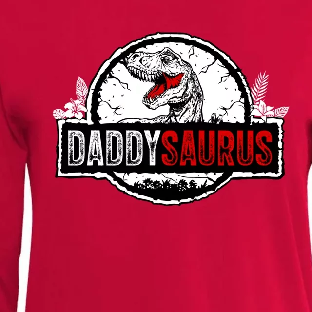 Fathers Day Daddysaurus Great Funny Gift Idea For Dad Gift Womens Cotton Relaxed Long Sleeve T-Shirt