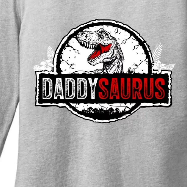 Fathers Day Daddysaurus Great Funny Gift Idea For Dad Gift Womens CVC Long Sleeve Shirt