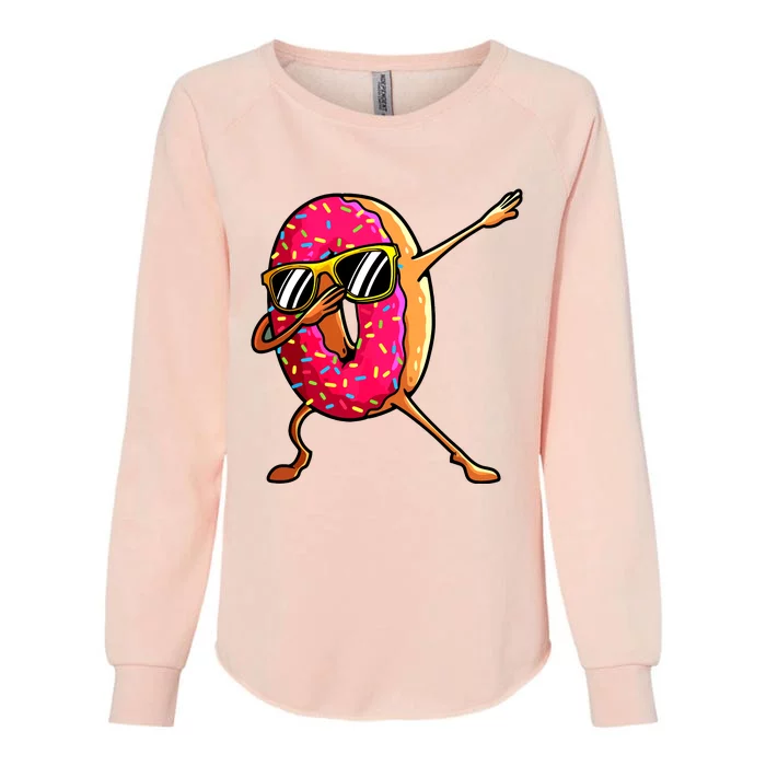 Funny Donut Designs For Boy Girl Hiphop Dabbing Donut Womens California Wash Sweatshirt