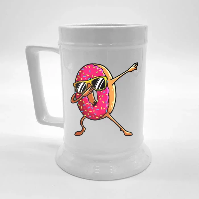 Funny Donut Designs For Boy Girl Hiphop Dabbing Donut Front & Back Beer Stein