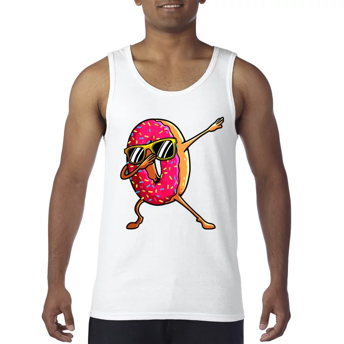 Funny Donut Designs For Boy Girl Hiphop Dabbing Donut Tank Top