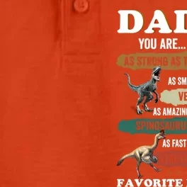 Father's Day Daddy You Are As Strong As T Rex Funny Dinosaur Gift Dry Zone Grid Performance Polo