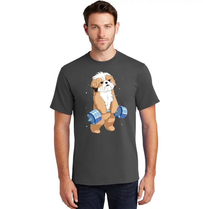 Funny Dog Deadlift Shih Tzu Tall T-Shirt