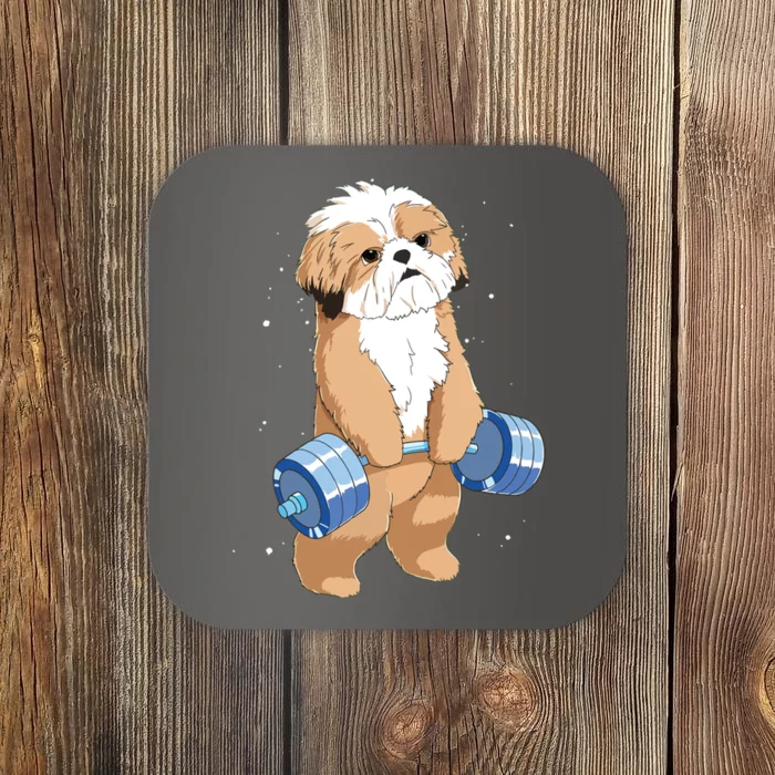 Funny Dog Deadlift Shih Tzu Coaster