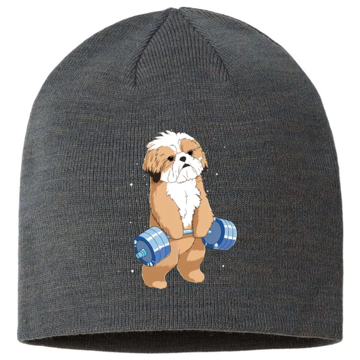 Funny Dog Deadlift Shih Tzu 8 1/2in Sustainable Knit Beanie