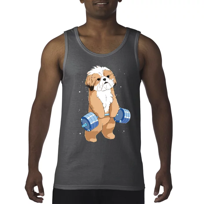 Funny Dog Deadlift Shih Tzu Tank Top