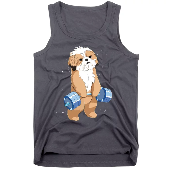 Funny Dog Deadlift Shih Tzu Tank Top